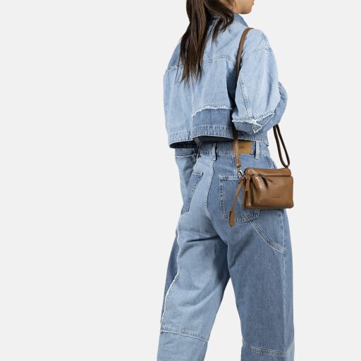BURKELY Malá kožená kabelka - minibag Lush Lucy 1000538.38.24 koňaková