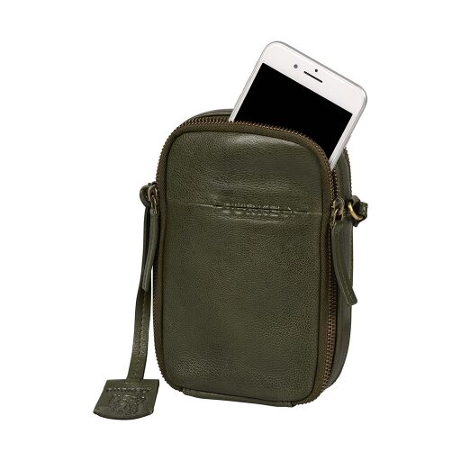 BURKELY Kožená crossbody kabelka na telefon Natural Norah 1000819.04.74 tmavo zelená