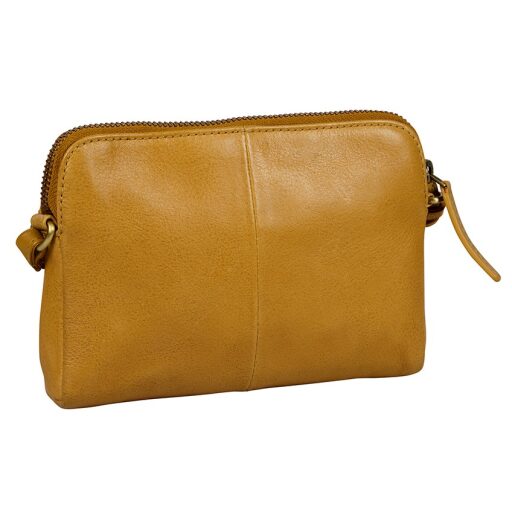 BURKELY Kožená crossbody kabelka na mobil Natural Norah 1000820.04.63 žltá zadná strana