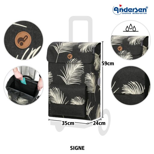 Andersen Nákupná taška na kolieskach SCALA SHOPPER® SIGNE 112-224-80 čierna taška