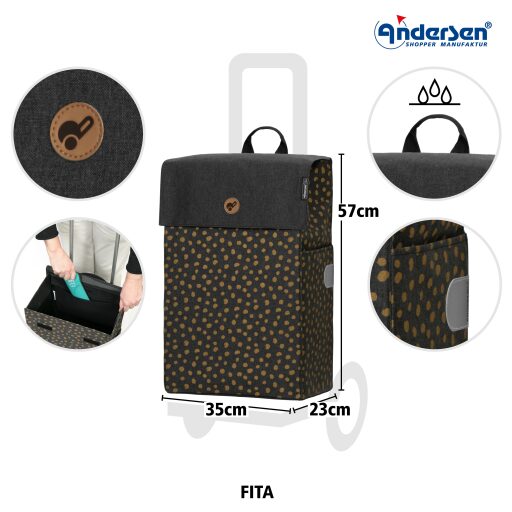 Andersen Nákupná taška do schodov SCALA SHOPPER TREPPENSTEIGER® FITA 119-225-80 čierna taška
