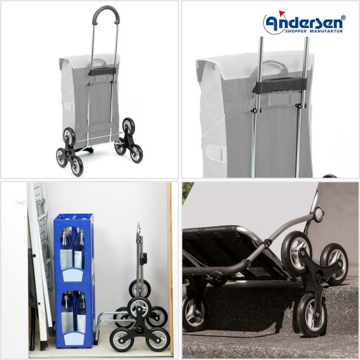 Andersen Nákupná taška do schodov SCALA SHOPPER TREPPENSTEIGER® FITA 119-225-80 čierna