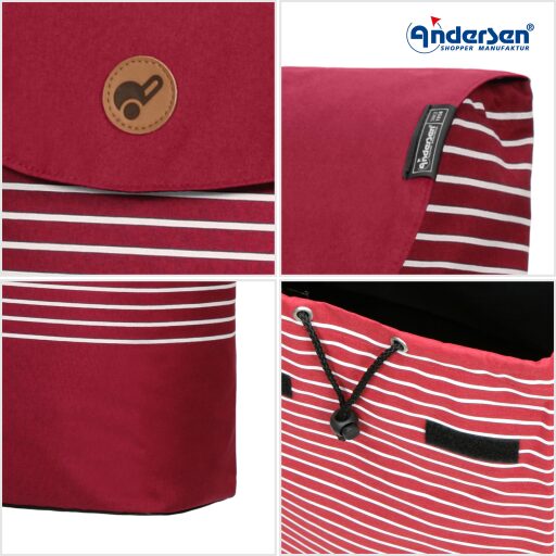 Andersen Nákupná taška na kolieskach do schodov SCALA SHOPPER TREPPENSTEIGER® TILDE 119-226-70 červená