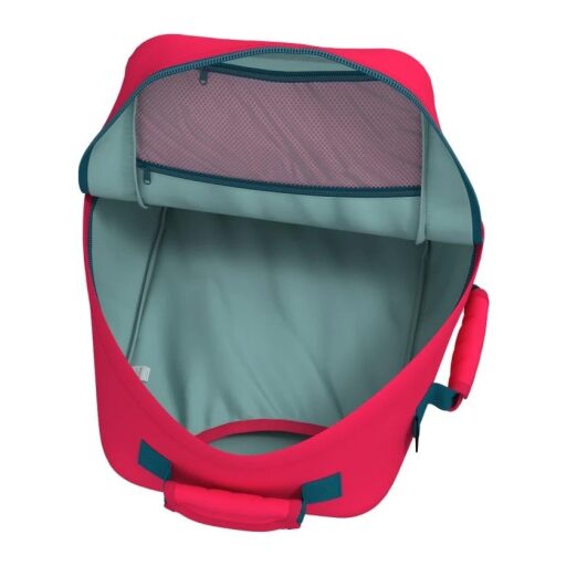 CabinZero Batoh do lietadla 40x30x20 Classic 28L 082404 ružovo-modrý otvorený