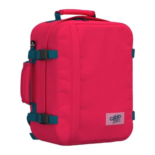 CabinZero Batoh do lietadla 40x30x20 Classic 28L 082404 ružovo-modrý ľavý bočný pohľad