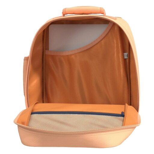 CabinZero Batoh do lietadla 40x30x20 Classic 28L 082501 svetlooranžový otvorený
