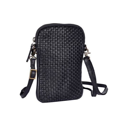 Bellicci Kožená kabelka na smartphone čierna EVERLY 42/152 BLK predná strana