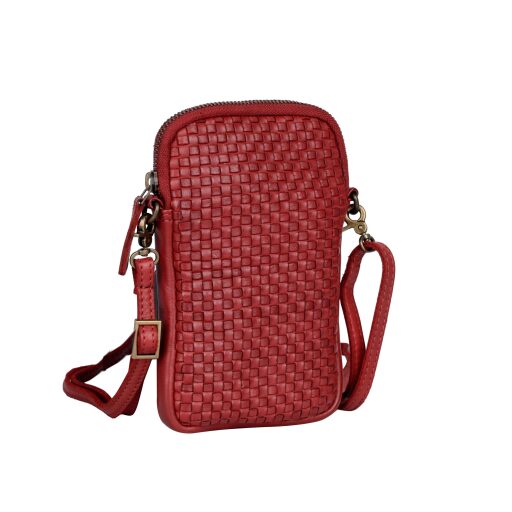 Bellicci Kožená kabelka na smartphone červená EVERLY 42/152 RED predná strana