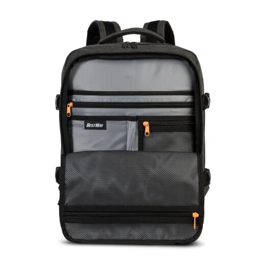 BestWay Cestovný batoh 40x30x20 cm Cabin Pro Small 40357-1700 tmavo sivý organizér