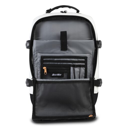 BestWay Palubný batoh do lietadla 40x20x25 cm Cabin Pro Storm 40350-2000 biely organizér