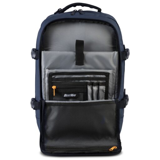 BestWay Palubný batoh do lietadla 40x20x25 cm Cabin Pro Storm 40350-5000 modrý organizér