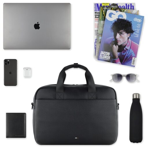 Bugatti Business taška na notebook 14" Rico 49470801 čierna obsah