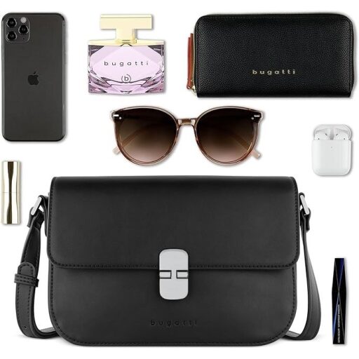 Bugatti Crossbody kabelka cez rameno Nela M 49384901 čierna obsah