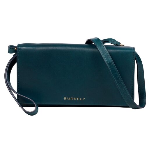 BURKELY Kožená kabelka na mobil / RFID peňaženka Fine Florence 1001706.34.31 modro-zelená