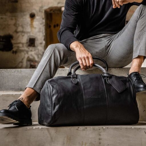 The Chesterfield Brand Kožená cestovná taška - weekender C20.000400 William čierna