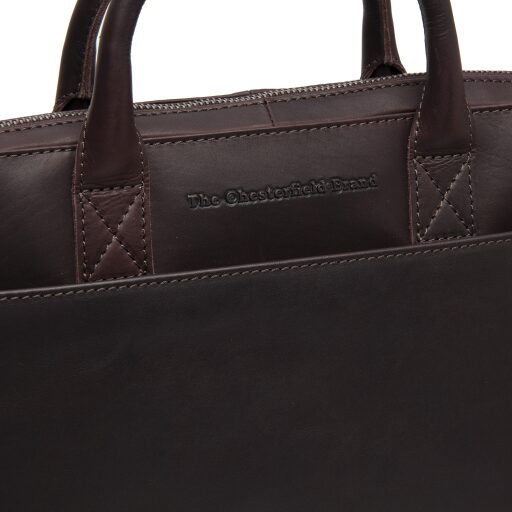 The Chesterfield Brand Kožená taška na notebook 14" Tilbury C40.109701 hnedá logo