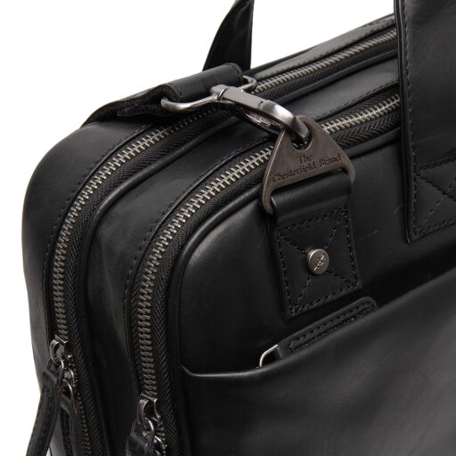 The Chesterfield Brand Kožená taška na notebook 15" Iseo C40.110000 čierna detail