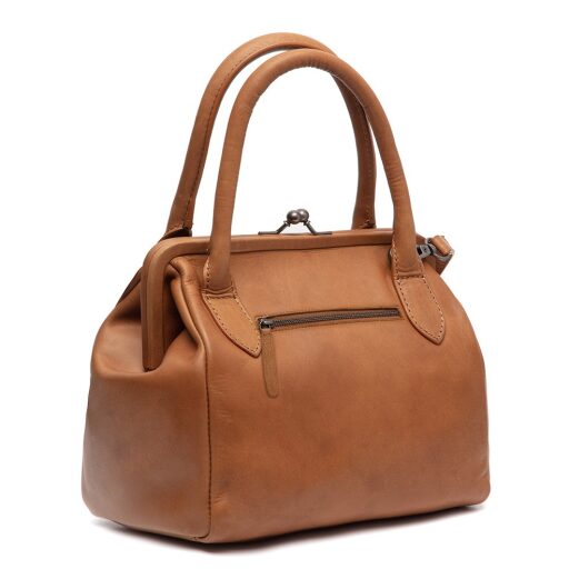 The Chesterfield Brand Dámska kožená crossbody kabelka s rámikom Chili C48.126931 koňaková - zadná strana