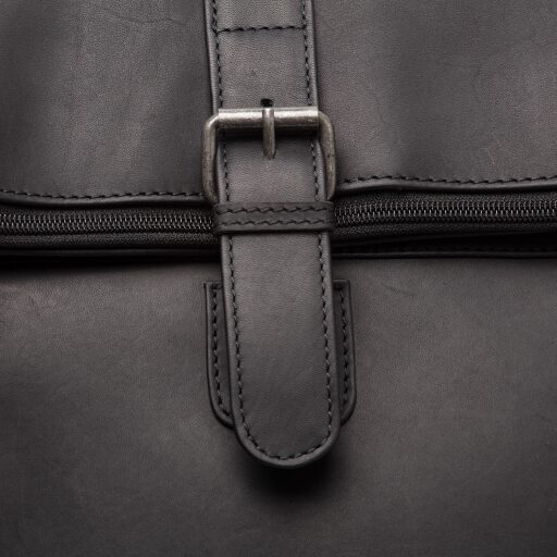 The Chesterfield Brand Rolovací kožený batoh Larsson C58.033800 čierny detail