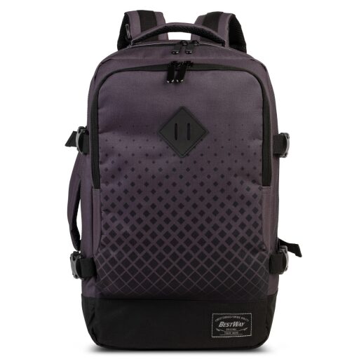 BestWay Cestovný batoh 40x25x20 cm Cabin Pro Small 40290-1701 tmavo fialový so vzorom