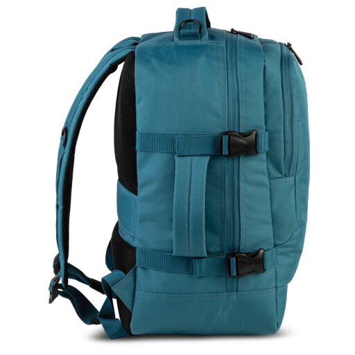 BestWay Cestovný batoh 40x25x20 cm Cabin Pro Small 40328-4600 tyrkysovo modrý bočný pohľad zľava