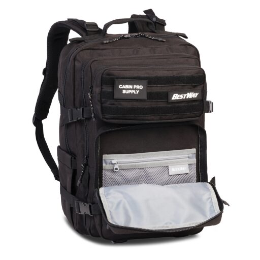 BestWay cestovný batoh Cabin Pro Supply 40329-0100 čierny predné priehradky