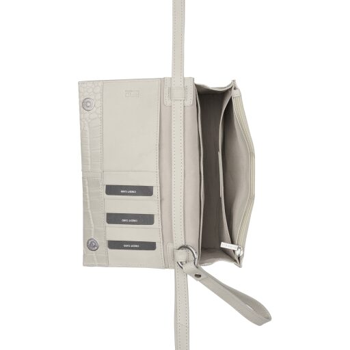 BURKELY Crossbody kabelka na mobil Cool Colbie 1000859.29.12 svetlosivá otvorená