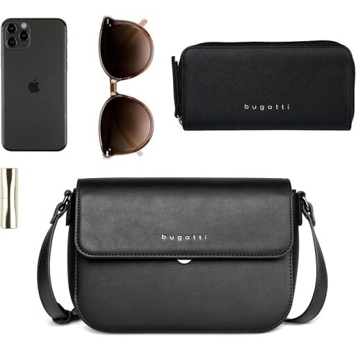 Bugatti Crossbody kabelka cez rameno ALMATA M 49666301 čierna doplnky