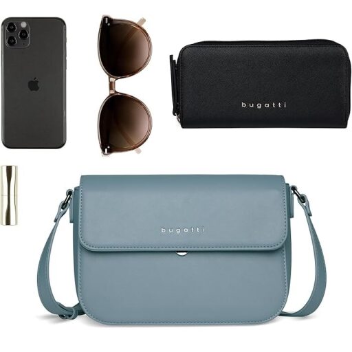 Bugatti Crossbody kabelka cez rameno ALMATA M 49666339 modrá doplnky