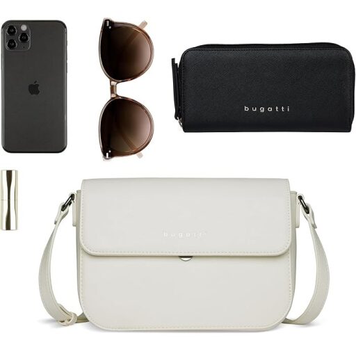 Bugatti Crossbody kabelka cez rameno ALMATA M 49666350 smotanová doplnky