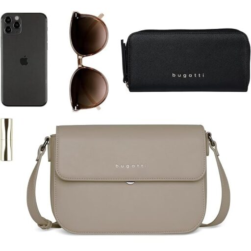 Bugatti Crossbody kabelka cez rameno ALMATA M 49666354 piesková priestranná