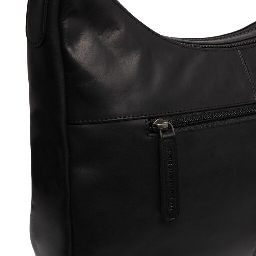 The Chesterfield Brand Kožená kabelka cez rameno - crossbody Marle čierna C48.129700 - detail zipsovej priehradky na zadnej strane