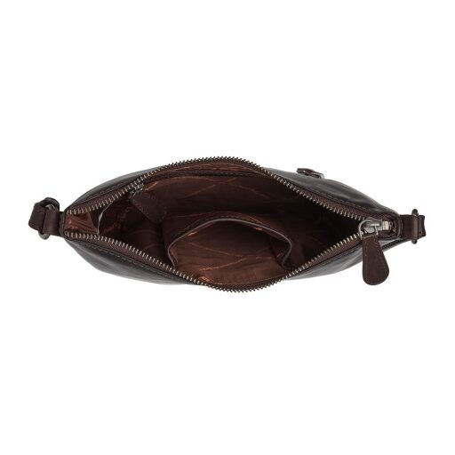 Kožená kabelka cez rameno The Chesterfield Brand Redding hnedá C48.130701 - otvorená