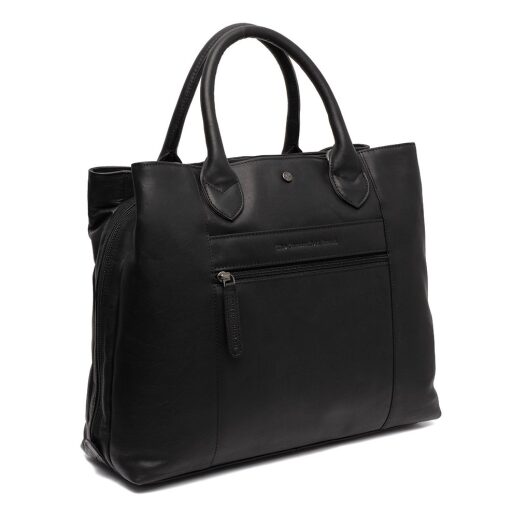 Dámska kožená business kabelka do ruky aj cez rameno The Chesterfield Brand Passau C48.129800 čierna - zadná strana