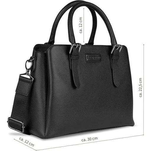 Bugatti kožená kabelka Elsa 49461301 čierna rozmery
