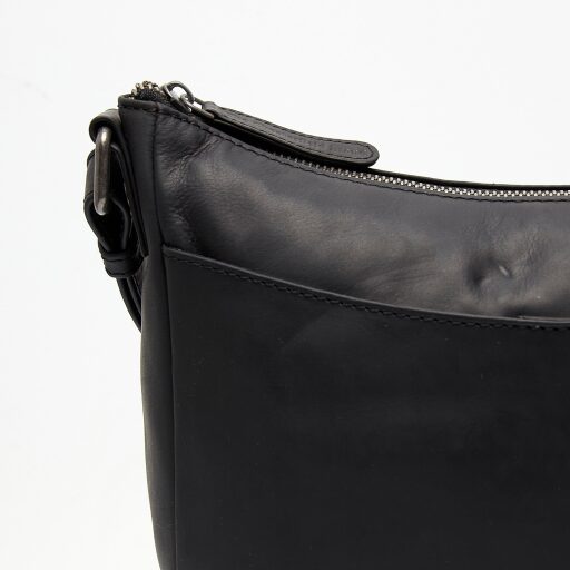 Dámska kožená crossbody kabelka / taška cez rameno The Chesterfield Brand Henderson čierna C48.130900 - detail vrecka na prednej strane