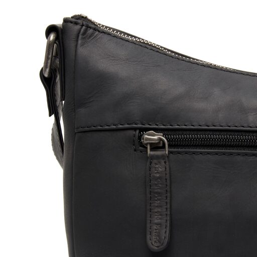 Dámska kožená crossbody kabelka / taška cez rameno The Chesterfield Brand Henderson čierna C48.130900 - detail zipsového priečinka