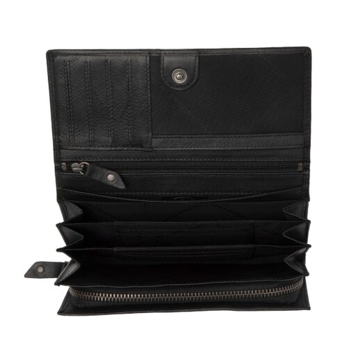 The Chesterfield Brand dámska kožená peňaženka RFID Arvento C08.054700 čierna otvorená