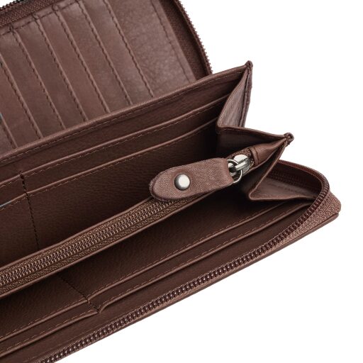 The Chesterfield Brand Dámska kožená peňaženka RFID Mirelle hnedá na mince