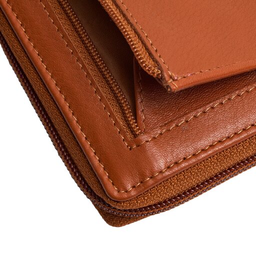 The Chesterfield Brand Dámska kožená peňaženka RFID Mirelle koňaková detail
