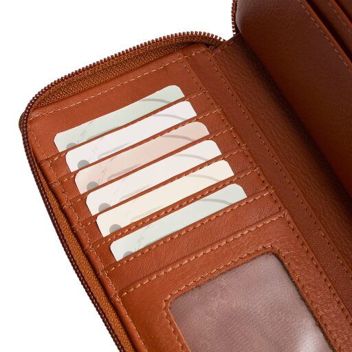 The Chesterfield Brand Dámska kožená peňaženka RFID Mirelle koňaková na karty