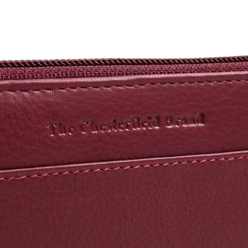 The Chesterfield Brand Dámska kožená peňaženka RFID Mirelle vínovo červená logo
