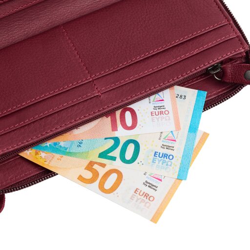 The Chesterfield Brand Dámska kožená peňaženka RFID Mirelle vínovo červená na bankovky
