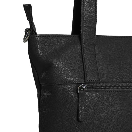 DANIEL RAY dámska kožená shopper kabelka Ulverstone DRL18.1593.00 čierna zadné vrecko