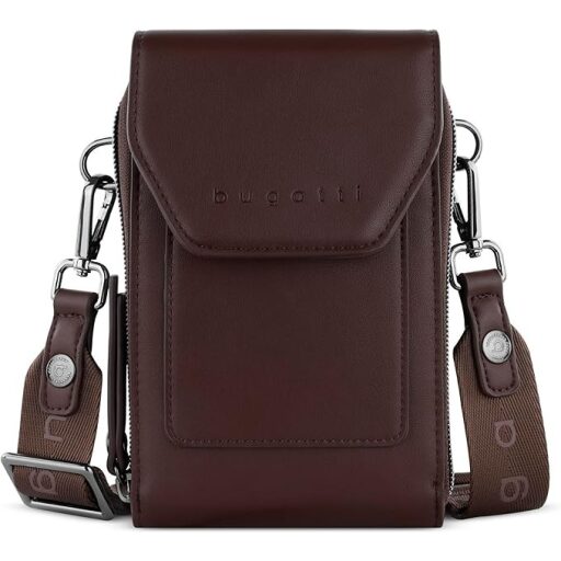 Bugatti Dámska taška cez rameno - crossbody na doklady ALMATA  49665302 hnedá