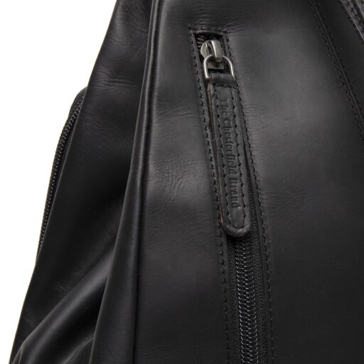 The Chesterfield Brand Dámsky kožený ruksak Howard C58.070400 čierny detail zips zadný