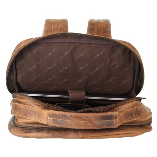 GREENBURRY XL kožený batoh na notebook Traveller 1691M-25 hnedý