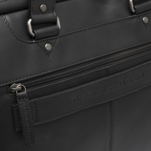 The Chesterfield Brand Kožená taška na notebook Montara C40.110600 čierna zadné vrecko
