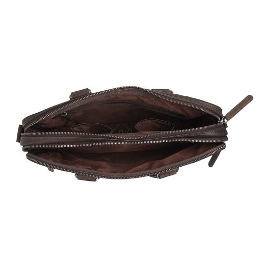 The Chesterfield Brand Kožená taška na notebook Montara C40.110601 hnedá otvorená