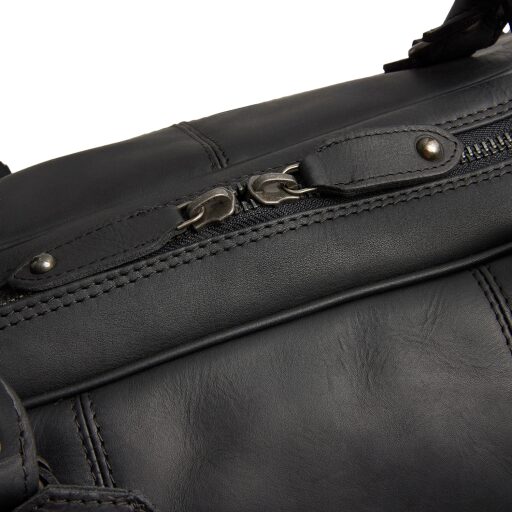 The Chesterfield Brand Kožená cestovná taška - weekender C20.007100 William II čierna obojsmerný zips